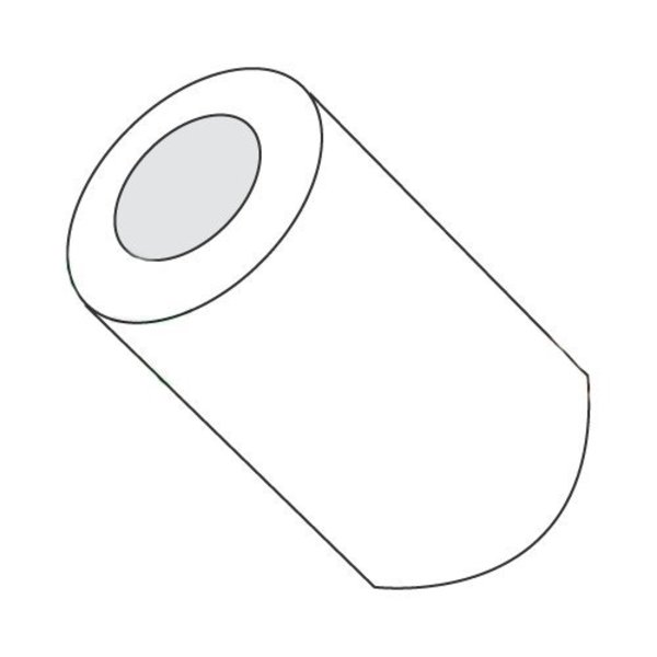 Newport Fasteners Round Spacer, #4 Screw Size, Natural Nylon, 1/2 in Overall Lg, 0.114 in Inside Dia 646051